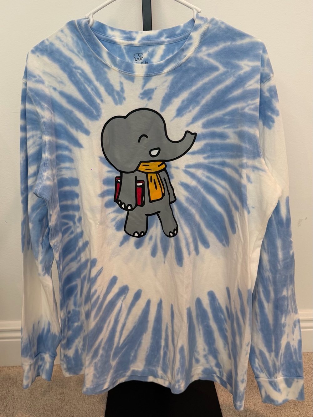 ivory ella Blue & White Tie-Dye Long Sleeve Tee-L